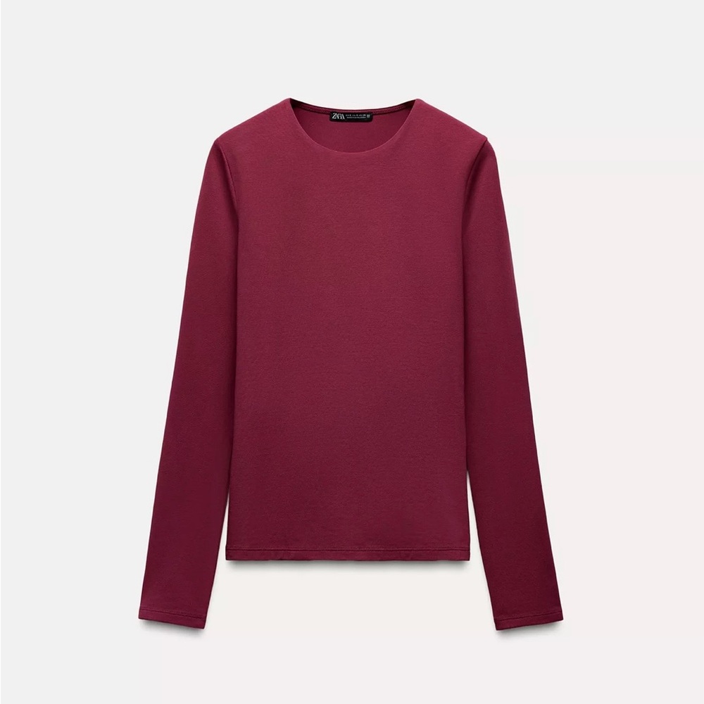 Zara Magenta Long Sleeve Top